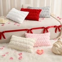 Valentine's Day Pillow Cover - Plush Quilted 3D Heart Design, Soft Machine-Washable Cushion Cover for Living Rooms, Sofas, Bedrooms & Guest Rooms, Festive Holiday Accent, 19.69*11.81in, White