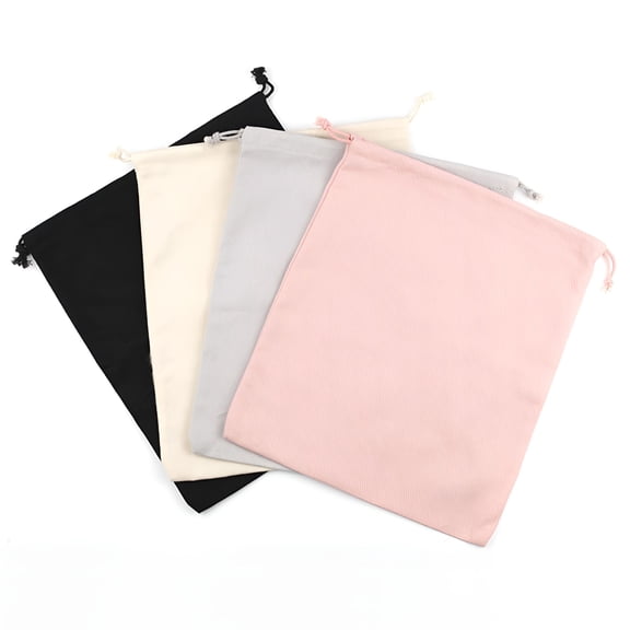 GASTROPOD Large Canvas Drawstring Storage Bags for Travel Laundry Bag Pouch Black