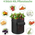 thumbnail image 4 of sac Plantes, 4 Sacs De Culture Non Tisss Avec Poignes (vert), Pot En Tissu Ventil, 10 galones (40l), 4 of 5