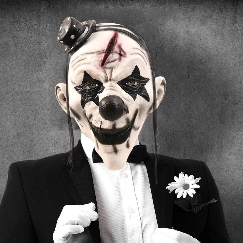 New Deluxe Scary Clown Mask Adult Latex 