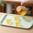 thumbnail image 5 of Tucknest Rectangular Serving Tray, 17.12x11.18 Inch Plastic Food Tray for Party, Lightweight Beige Serving Platter for Indoor Use, White, 5 of 7