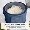 thumbnail image 4 of Martha Stewart Rice Cooker, 4 Cup (Uncooked) / 8 Cup (Cooked), Ceramic Non-Stick Removable Pot, Indigo Blue, 4 of 6
