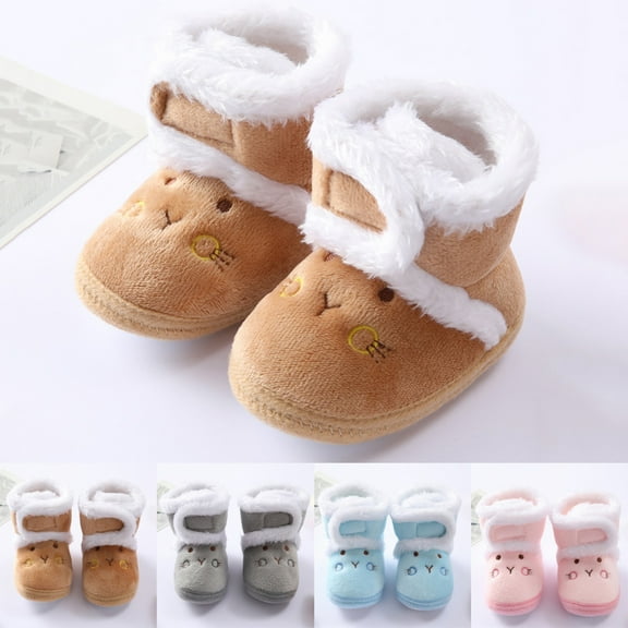 Maxcozy Baby Winter Boots Infant Toddler Bear Shoes Girls Boys First Walkers Warm Snowfield Booties Boot Brown 12-18 Months
