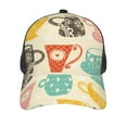 thumbnail image 2 of Picia Vintage Cup Pattern Trucker Hat,Baseball Cap,Sun Protection Cap,Stylish Headwear,Leisure Cap,Outdoor Sports Cap, 2 of 7