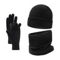 thumbnail image 1 of Juego de 3 piezas de gorro, calentador de cuello, guantes, bufanda, abrigo a prueba de viento para clima frío, mujeres, hombres, niñas, niños, correr, Negro, 1 of 8