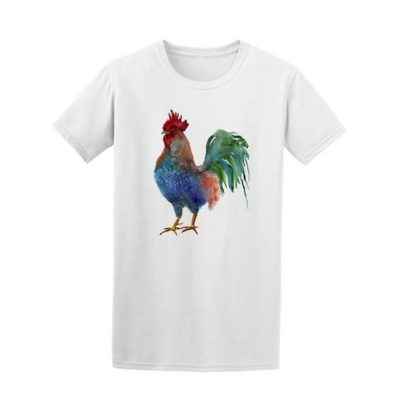 Watercolor Rooster Tee. Men's -Image by Shutterstock