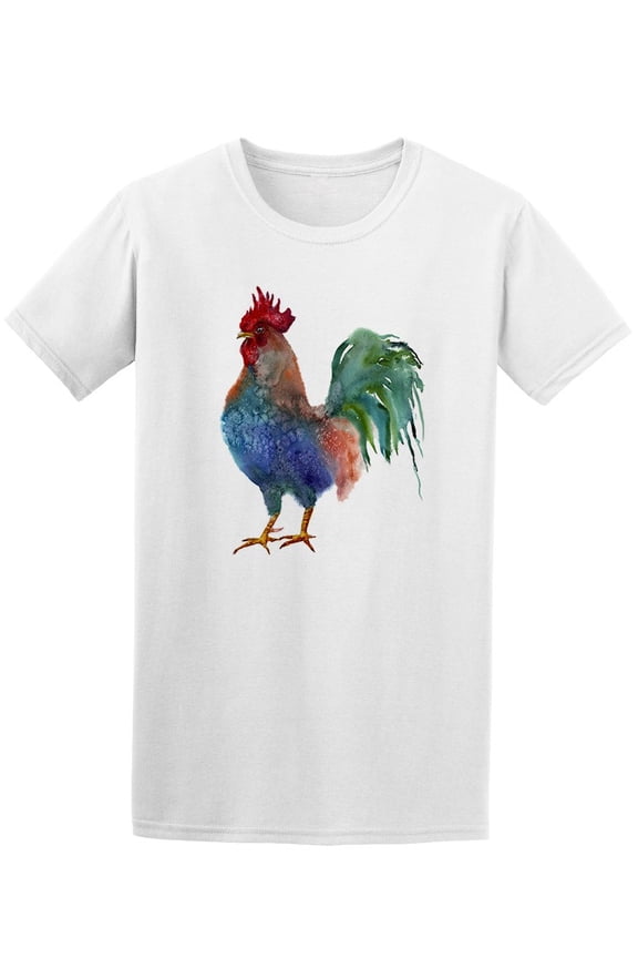 Watercolor Rooster T-Shirt Men -Image by Shutterstock, Male Large