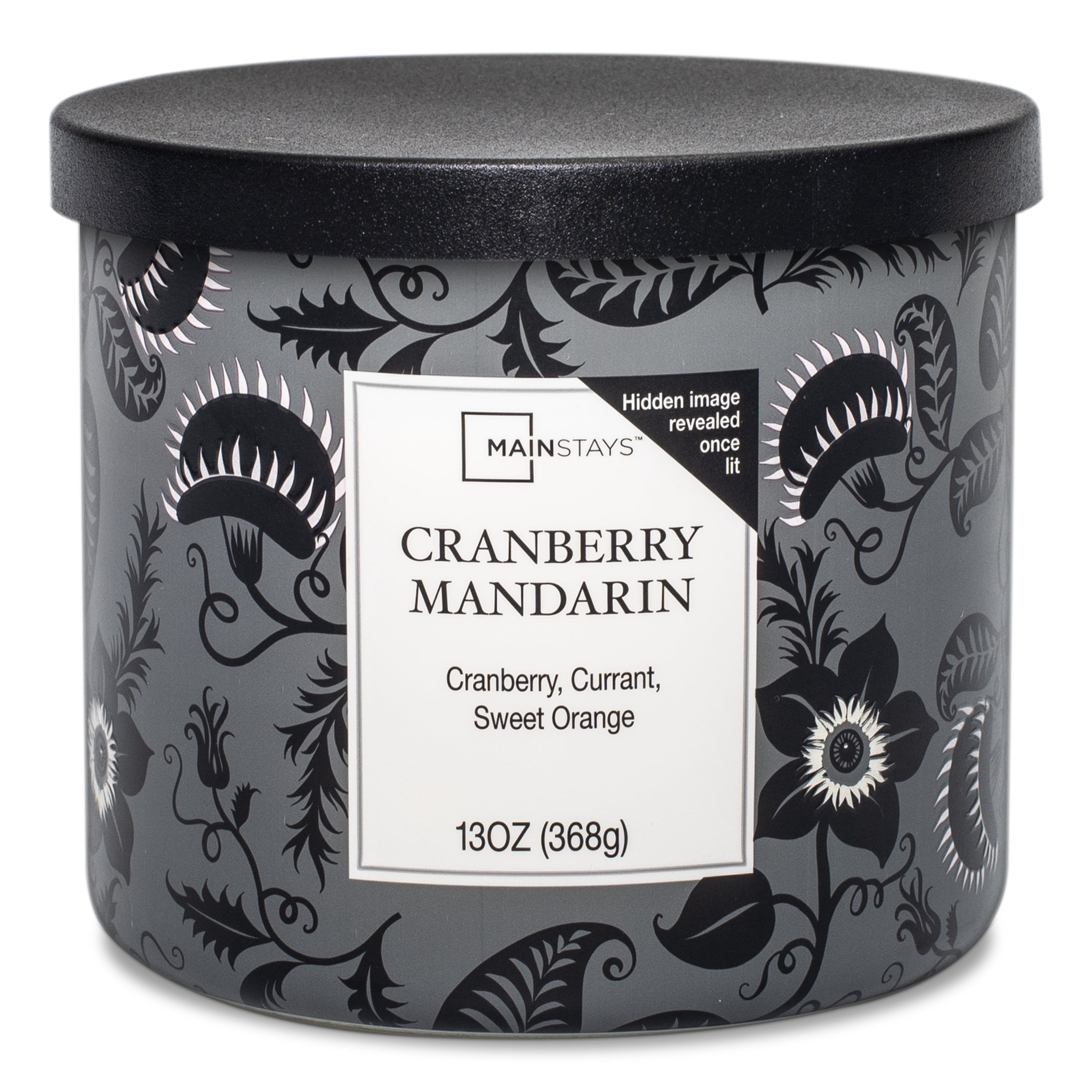 Mainstays Cranberry Mandarin Scented 3-Wick Jar Candle, 13.1 oz