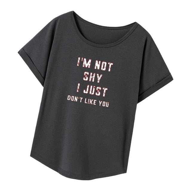 Camiseta de Manga Corta para Mujer, Camiseta con Cuello Redondo para Viajes de Vacaciones, Viajes en La Playa SG
