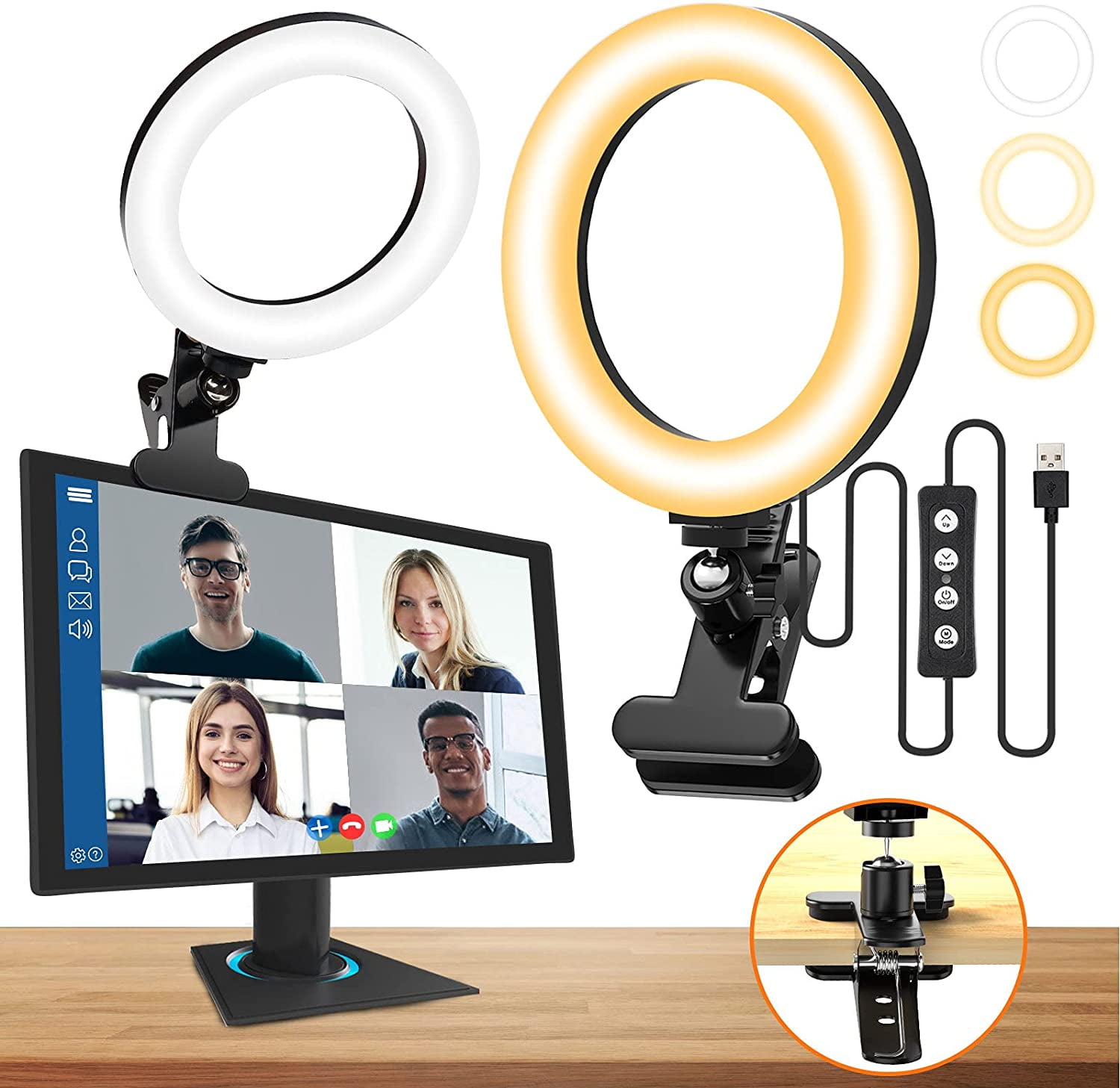 SEBIDER BG110J Computer Ring Light for Video Conferencing Lighting