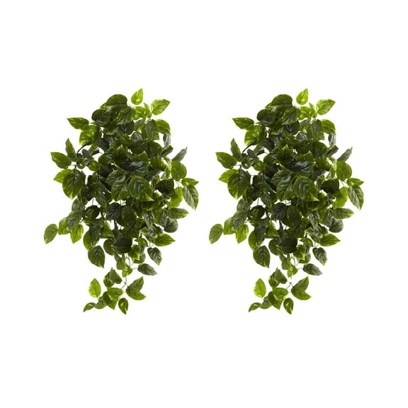 Nearly Natural Pothos Artificial Hanging Plant - 36" - Green - Set of 2