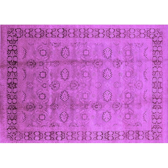 Ahgly Company Indoor Rectangle Oriental Purple Industrial Area Rugs, 2' x 3'