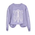 thumbnail image 5 of Meichang Fall Halloween Sweatshirts for Women Skull Graphic Sweatshirt Party Tops Long Sleeve Crewneck Sweatshirts Holiday Cozy Pullover, 5 of 6