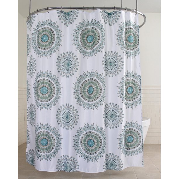 Splash Home Felia Polyester Fabric Sage Shower Curtain, 70 x 72 Green