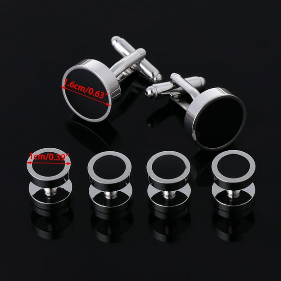 AOOOWER 6Pcs Fashion Men's Tuxedo Cufflinks Formal Costume Shirt Studs Cuff Links Set