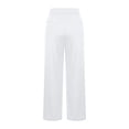 thumbnail image 5 of Hueook Women's Sport Casual Solid Color Fashion Elastic Waist Button Pockect Yoga Pants White 3X, 5 of 5