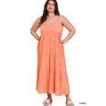thumbnail image 2 of Zenana Women & Plus Relaxed Fit V-Neck Cami Full Length Tiered Boho Maxi Long Dress w/ Side Pockets, 2 of 5