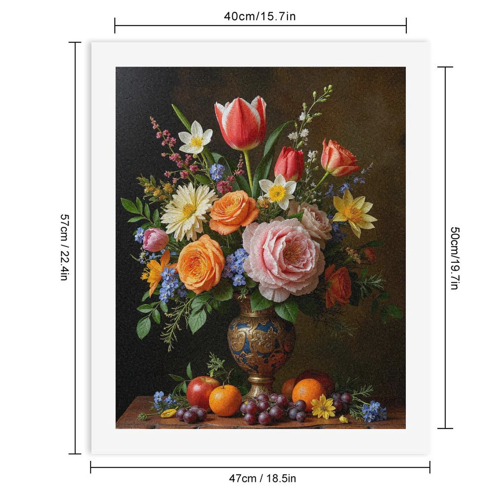Paint By Numbers Kit for Adults Beginner - Floral Arrangement Still Life Art DIY Canvas Painting Kits for Adults, Frameless Paint By Number for Adults for Home Wall Decor 16x20 Inch