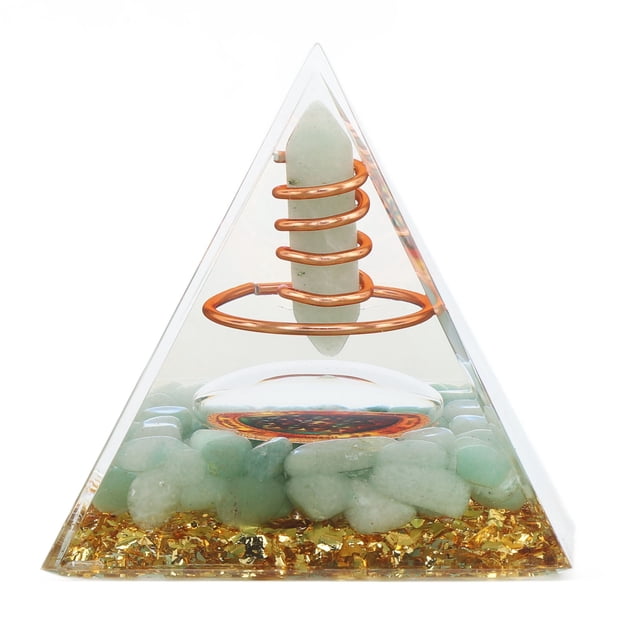 Pirámide de orgonita, generador de energía de cristal, 6 cm, piedra de cobre, decoración hecha a mano, pirámide para meditación de energía positiva