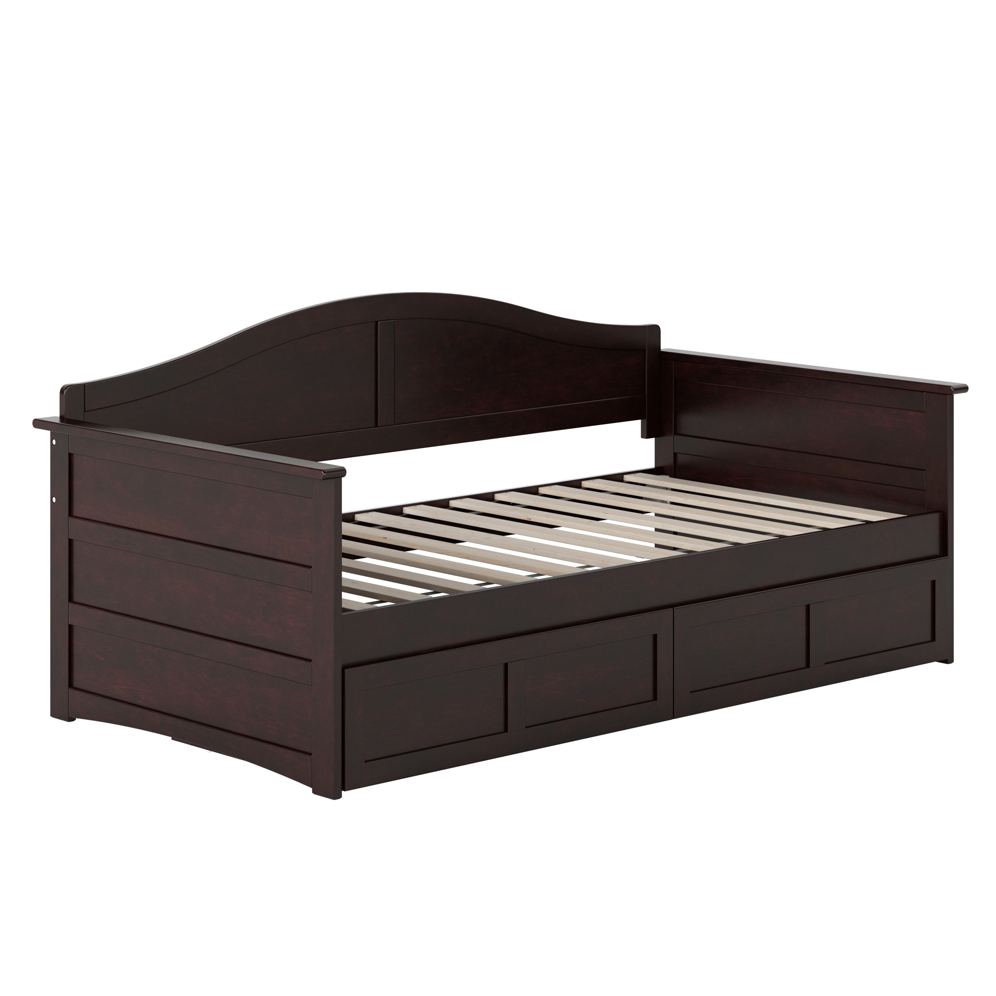 AFI Acadia Wood Twin Size Daybed Frame with 2 Storage Drawers Espresso