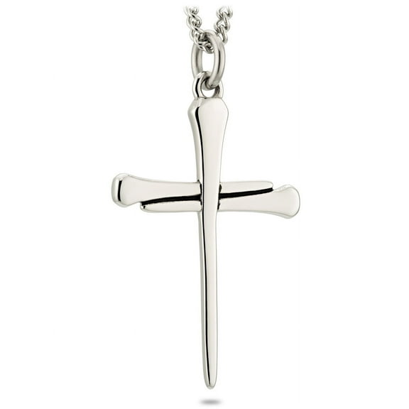 Women's Stainless Horseshoe Nail Cross Necklace-John 19:30 by Shields of Strength