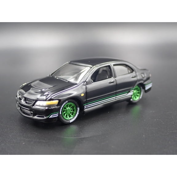 Open Box 1999-2007 MITSUBISHI LANCER EVOLUTION EVO IV BLACK 1:64 SCALE DIECAST MODEL CAR