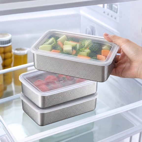 9pcs Food Storage Containers with Lids, Meal Prep Containers Reusable, Stainless Steel, Oven Freezer Dishwasher Safe (780ml)