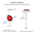 thumbnail image 5 of Rosec Jewels Certified Lab Grown Ruby Teardrop Engagement Ring - (6X8 mm) Pear Shaped Ruby Diamond Ring - AAAA Grade, 10K White Gold, US 8.00, 5 of 6