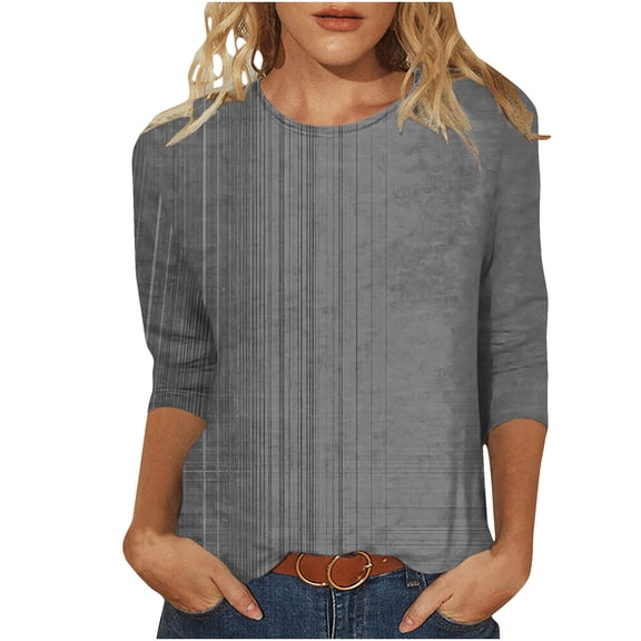 Women Fall Tops Women's Shirts Plus Size Long 3/4 Length Sleeve Tops for Women Blouses New Arrivals Trending Gifts