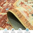 thumbnail image 4 of Jamfeel Washable Rugs Vintage Distressed Print Indoor Carpet Low-Pile Floor Non Slip Rug for Living Room, Bedroom 5' x 8' gold, 4 of 6