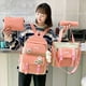 thumbnail image 4 of Conjunto de 4 piezas de mochila Harajuku para mujer, bolso escolar de lona para ordenador portátil, mochila Kawaii para estudiantes universitarios y niños, 4 of 4