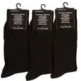thumbnail image 4 of Sakkas Mens Cotton Blend Pattern And Ribbed Dress Socks Value - Black 3-Pack, 4 of 4