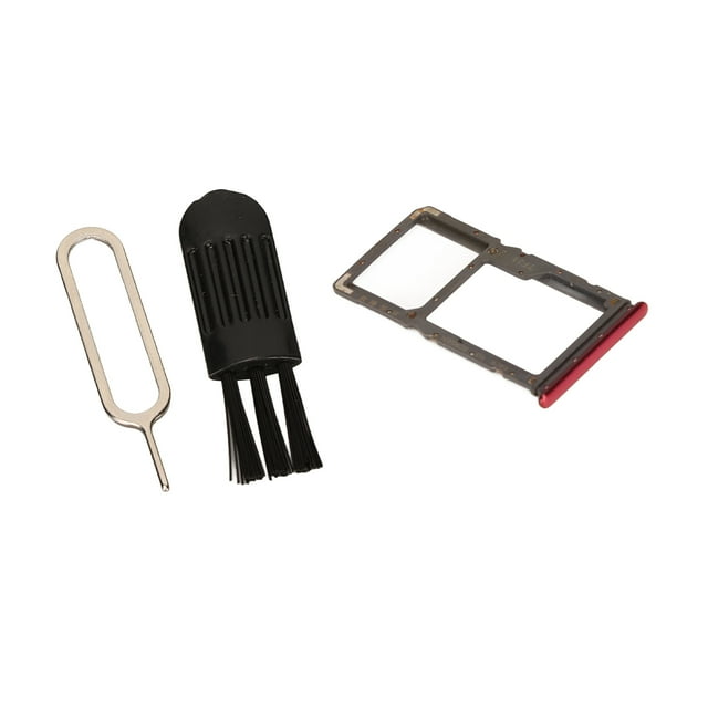 Sim Card Tray Set, Sturdy Storage Card Slot Replacement Easy Installation Lightweight Perfect Fit Plastic With Brush For Repair Black,Red