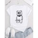 thumbnail image 2 of Camiseta De Mujer De Verano Ligera Básica Para Mochilero, Camping, CaminarTeddy Bear Print Casual Sports T-shirt, Short Sleeve Crew Neck Spring & Summer Top, Women's ClothingFather's Day, Mother's D, 2 of 6