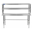 thumbnail image 3 of 30" x 60" Stainless Steel Open Base Table With 18" Wide Double Tier Overshelf | Metal Kitchen Prep Table & Shelving Combo, 3 of 8
