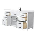 thumbnail image 2 of Beckett 60" White Single Vanity & White Quartz Top (1-Hole) & Black Trim, 2 of 5
