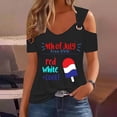 thumbnail image 2 of Tops de Hombro Frío para las Mujeres Día de la Independencia Impreso Fuera Del Hombro Blusa con Cuello en V, Fuera Del Hombro de las Mujeres, 2 of 4