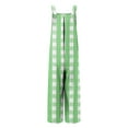 thumbnail image 4 of Casual Jumpsuit for Women Summer Button Strap Plaid Criss Cross Bib Jumper with Pocket Loose Pleated Wide Leg Outfits, Mint Green, XL, 4 of 7