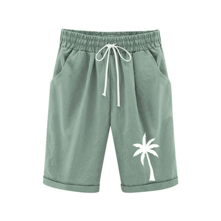 QUOTAY Girls Shorts Kids Casual Letter Printed Elastic Waist Shorts with Pocket for Everyday Comfort Denim Shorts Green_001 110