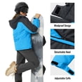 thumbnail image 3 of TACVASEN Women's Winter Waterproof Windproof Snow Ski Jackets Warm Thermal Fleece Thick Hooded Coat with Multi-Pockets for Outdoor Hiking Snowboarding Blue Black L, 3 of 7