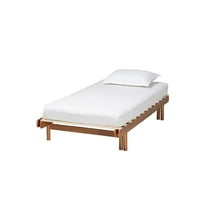 Baxton Studio Bolivia Walnut Brown Wood Expandable Twin to King Bed Frame