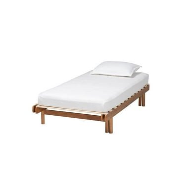 Baxton Studio Bolivia Walnut Brown Wood Expandable Twin to King Bed Frame