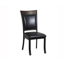 Linon Franklin Metal Faux Leather Dining Chairs in Rustic Umber Brown (Set of 2)