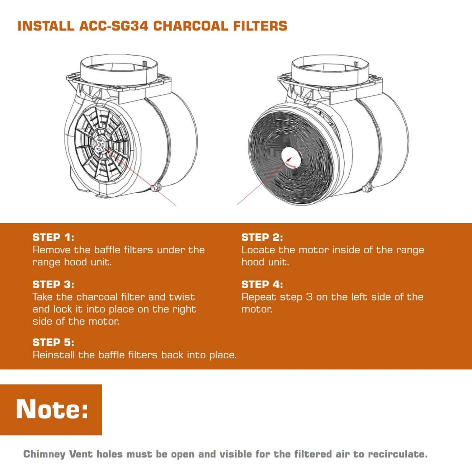 Empava 1 Set of 2 Charcoal Filters for Range Hood 30RH03, 36RH04