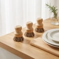 thumbnail image 4 of 3 Paquete de Cepillos para Lavar Platos con Mango de Bambú y Fibra de Sisal, Herramientas de Limpieza de Cocina de Fibra Natural No Rayables para Ollas, Sartenes y Platos, 4 of 8