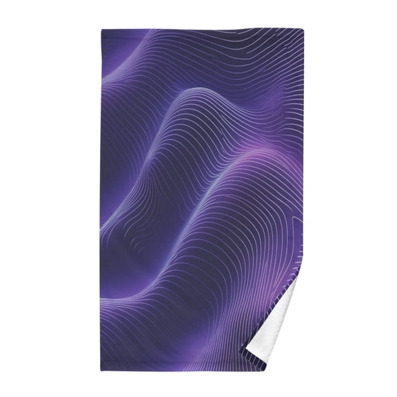 Pure Cotton Face Towel 16x28 Inches Hand Towel Bath Towel Hand Bath Towels Soft Good Water Absorption for Washing Face Wiping Face Pretty Purple Curve