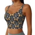 thumbnail image 2 of Fotbe Flower Butterfly Pattern Womens' Sports Bra Longline Wirefree Padded with Medium Support Sports Moisture-Wicking Workou Vest,Tank Top-X-Large, 2 of 9