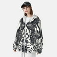 thumbnail image 3 of Gaeub Artistic Black White Peacocks Men's and Women's UPF 50+ Long-Sleeved Sun Protection Clothing, Fishing Shirt Long Sleeve Zip-Small, 3 of 7