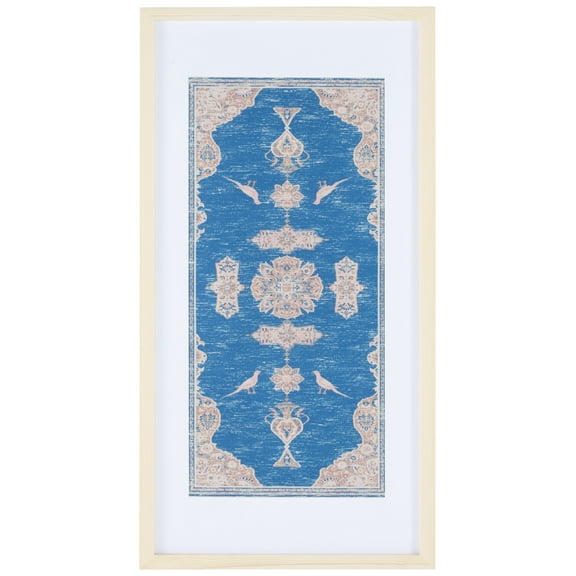 SAFAVIEH Chartrelle 29 in. Framed Textile Wall Art, Blue/Pink