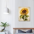 thumbnail image 3 of COMIO Sunflower Kitchen Decor Simple Life Rustic Wall Decor Vintage Watercolor Sunflower Wall Pictures for Bedroom Canvas Art Flower Painting Kitchen Wall Decor Gallery Wrapped, 3 of 4